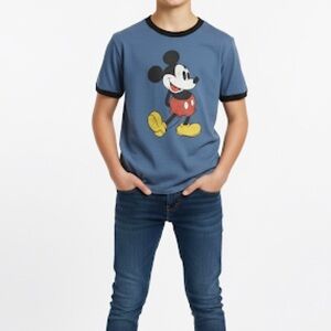 Disney Mickey Mouse Kids Blue-Grey T-Shirt SM